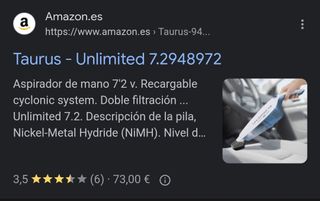 Aspirador de mano Taurus 7.2