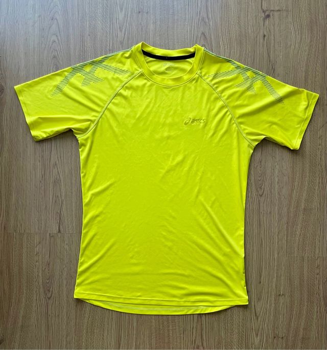 Camiseta manga corta amarilla running Asics
