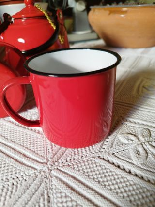 Antigüedad: Tetera y tazas años 30