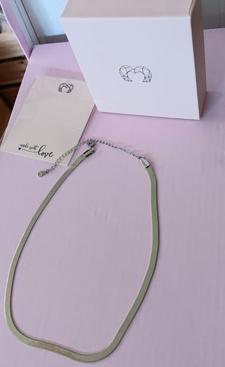 Collar Cleopatra cadena de serpiente plana