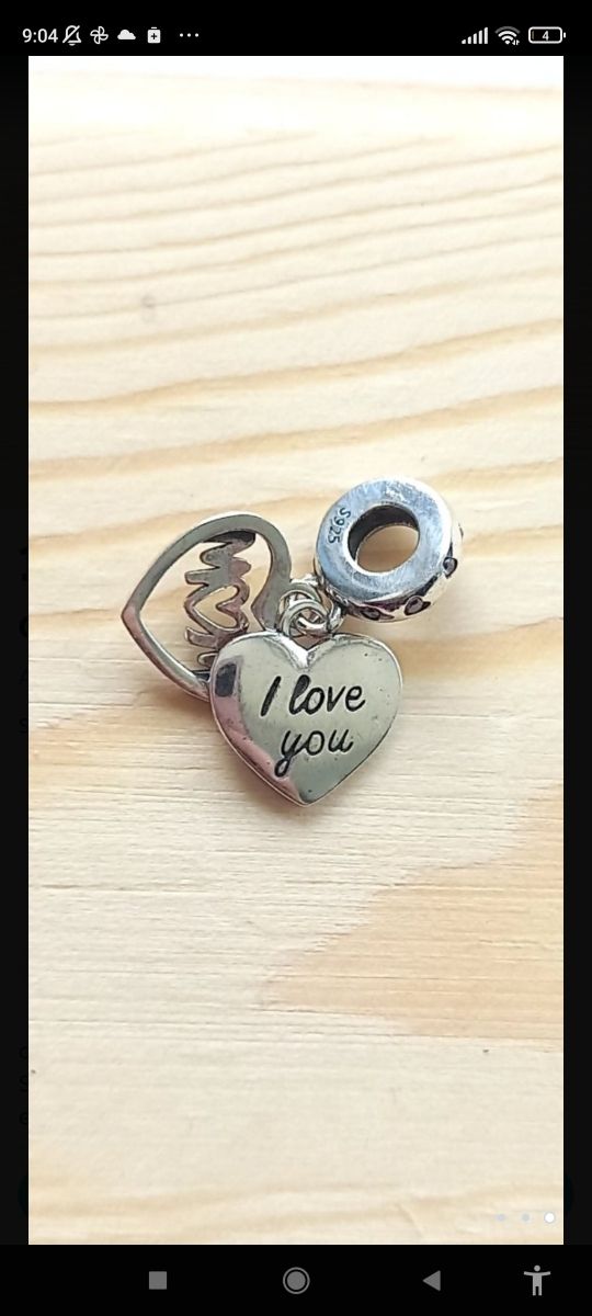 Charm Corazón MOM plata nuevo