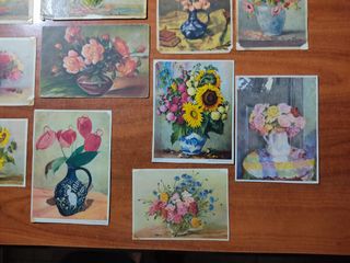 Lote 15 postales antiguas de flores