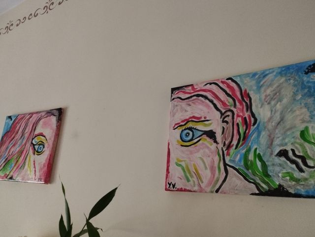 set di due quadri moderni dipinti da me