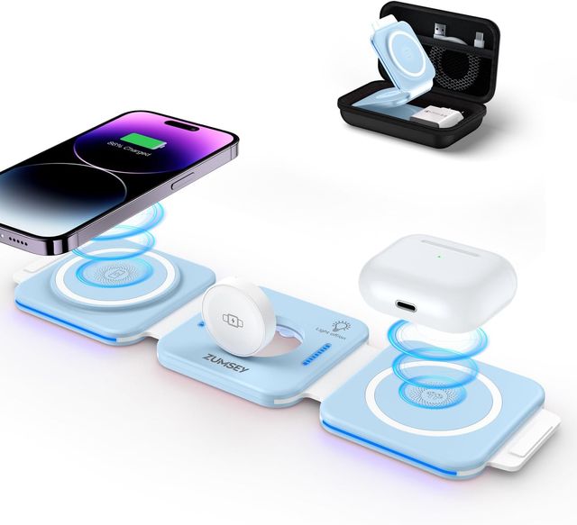 Cargador Inalambrico Plegable 3 en 1