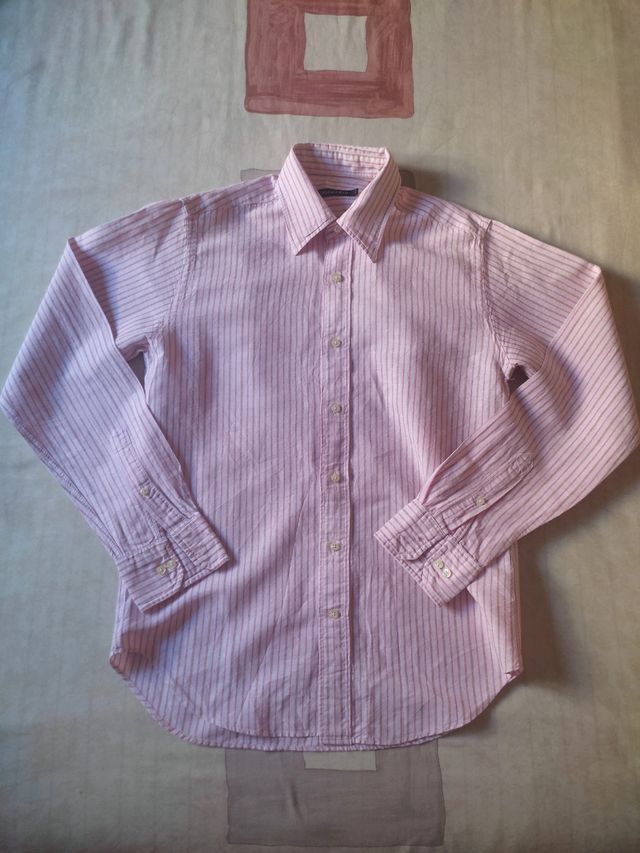 Camisa manga larga rosa rayas hombre S Springfield