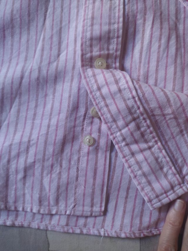 Camisa manga larga rosa rayas hombre S Springfield