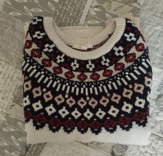 Jersey t-S blanco c/ tonos rojo - negro 