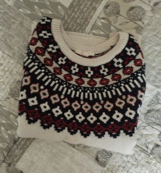 Jersey t-S blanco c/ tonos rojo - negro 