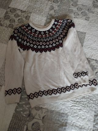 Jersey t-S blanco c/ tonos rojo - negro 