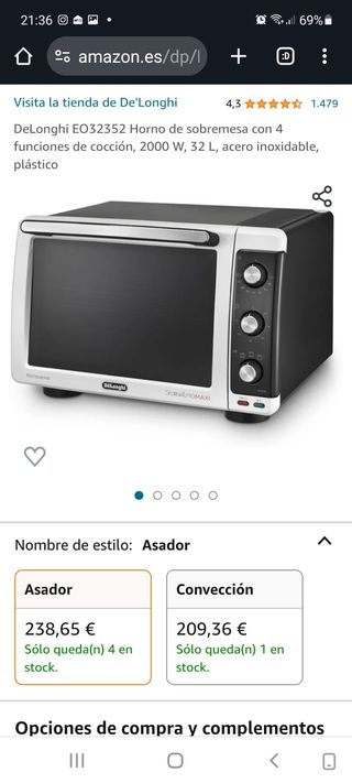 Horno de sobremesa DELONGHI 32L