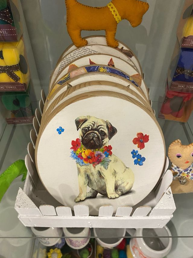 PLATOS DE MADERA PERRO Y GATO