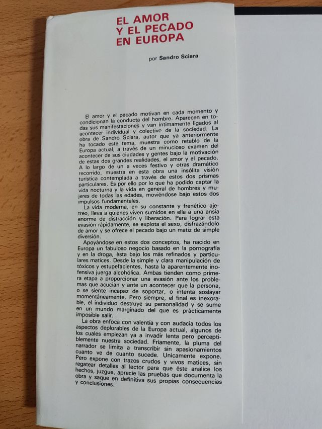 Libro - El amor y el pecado en europa.