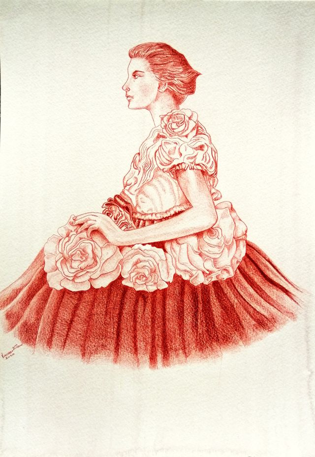 Quadro - La Donna delle Rose, Realizzato a mano