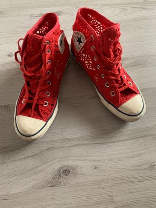 scarpe all star pizzo rosso