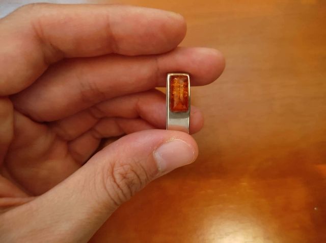 Colgante plata de ley y piedra de ámbar