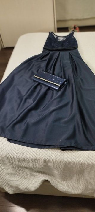 Vestido azul antracita (PARA BODA)