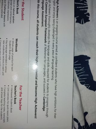 Achievers Libro de A2 inglés, y parte de B1