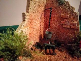 Caldera caldero hoguera fuego horno belén navidad