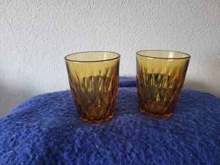Copas vidrio vintage ambar