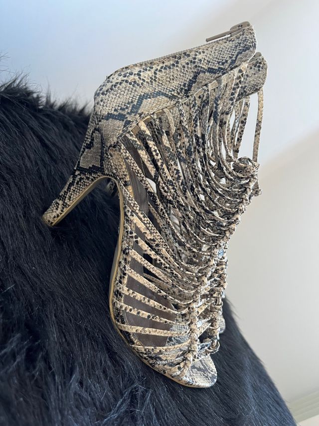 Sandalias tacón animal print