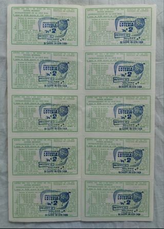 LOTE 5 BILLETES LOTERÍA NACIONAL sorteo 20 1974