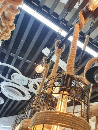 Lampadari in corda di canapa,vintage
