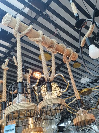 Lampadari in corda di canapa,vintage