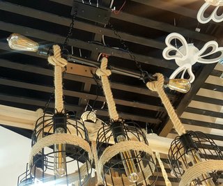 Lampadari in corda di canapa,vintage