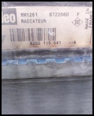 Radiador agua 872206D Renault Megane II Clasico (2