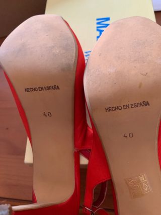 sandalia plataforma raso rojo