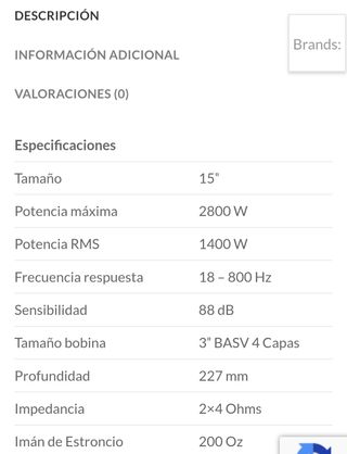 Subwoofer audiopipe 15*