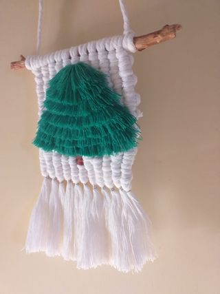 Arazzo macrame albero di Natale da parete 