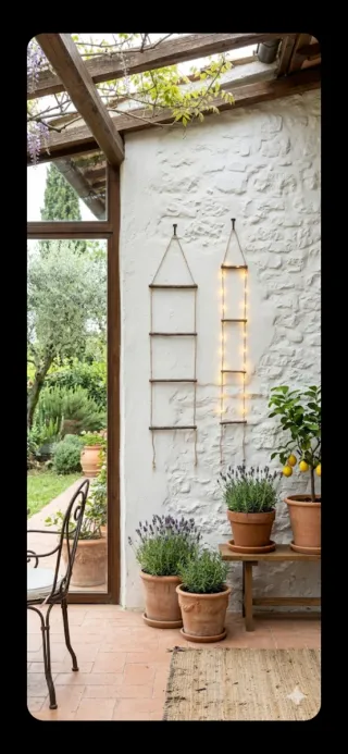 Fioriera Scaletta decorativa da parete rustica