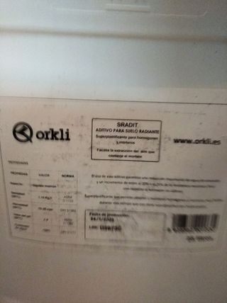 Aditivo mortero suelo radiante Orkli