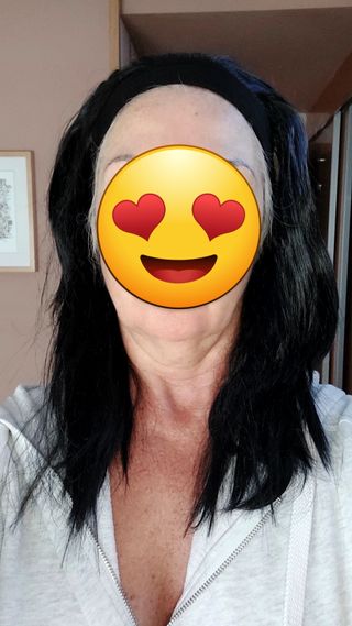Peluca negra sintetica♠️