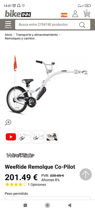 Tranportin niño bici se cambia