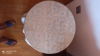 Mesa camilla con cristal 50 cm diámetro 