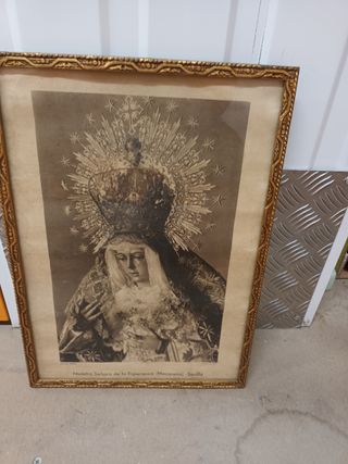 Cuadro  antiguo virgen de  perpetuo  socorro