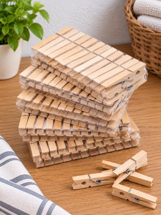 x120 pinzas de madera 7,5 x 1 x 1,3 cm