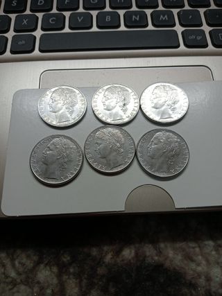 Monedas 100 liras Italia 1957-66-77-78-79-81
