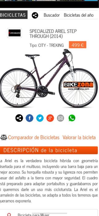 bicicleta de paseo de chica. Precio original 500€