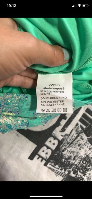 abito nuovo verde menta paillettes Omai