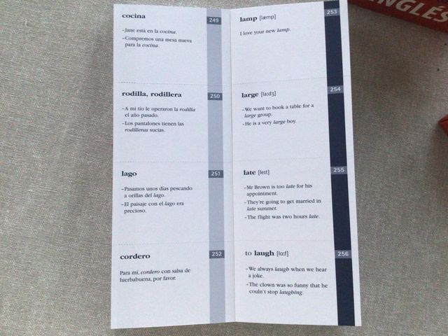 Fichas vocabulario de ingles