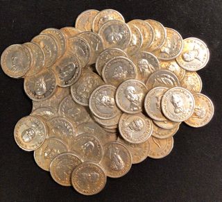 Pieza antigua fusión monedas inventores.