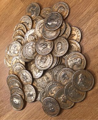 Pieza antigua fusión monedas inventores.