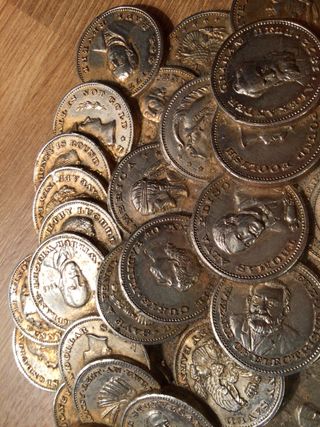 Pieza antigua fusión monedas inventores.