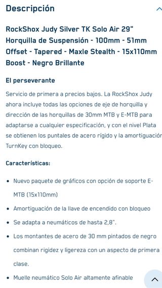 Horquilla rock shox judy NUEVA Sin estrenar