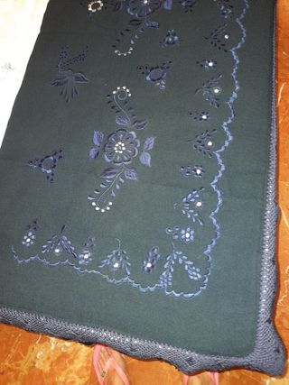 Mantón - plaid cama bordado