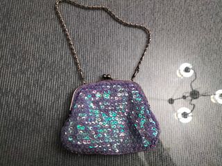 Bolso de mano lentejuelas lila 