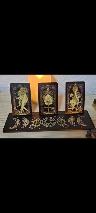 Set de Peanas soportes de madera para tarot